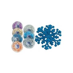 Набор елочных украшений Snowmen Снежинка, искра, плоская, 11 см, 6 штук