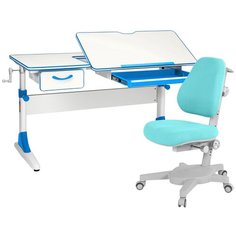 Комплект для работы стоя Anatomica парта + кресло + органайзер + ящик Smart-60 (Armata) 120x60 см белый/голубой
