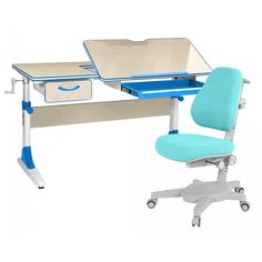 Комплект для работы стоя Anatomica парта + кресло + органайзер + ящик Smart-60 (Armata) 120x60 см клен/голубой