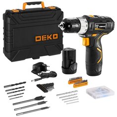 Аккумуляторная дрель-шуруповерт DEKO GCD12DU3 SET5 Li-Ion в кейсе + набор инструментов 92 шт, 12В, 2х1.5Ач, з/у