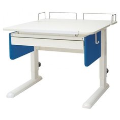 Стол детский для работы стоя Астек-Элара Юниор с ящиком и задней приставкой 80x83 см белый/синий