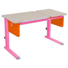 Стол детский для работы стоя Астек-Элара Твин-2 115x58 см береза/оранжевый/розовый