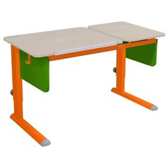 Стол детский для работы стоя Астек-Элара Твин-2 115x58 см береза/зеленый/оранжевый
