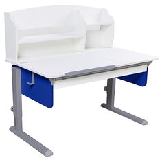 Стол детский для работы стоя Астек-Элара Лидер с ящиком и надстройкой 120x72 см белый/синий/серый