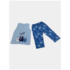 Детская пижама (2/3 - 98/104), голубой комплект, чертик Donella