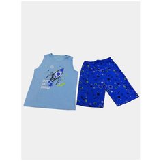 Детская пижама (8/9 - 134/140), голубой комплект, ракета Donella