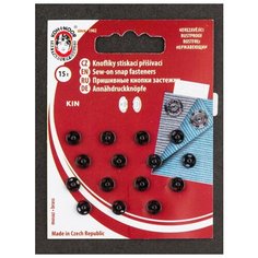 Кнопки приш. d 6 мм., 15шт., 10 KIN1000, KOH-I-NOOR, черный