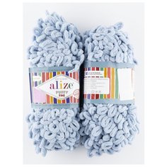 Пряжа Puffy Fine 100 гр. 14м., (2 мотка), ALIZE, ALIZE, 500 серый