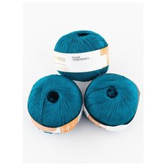 Пряжа "Ажурная" 50г., 280м (3 мотка)., Пехорский текстиль, 14-Морская волна Пехорка