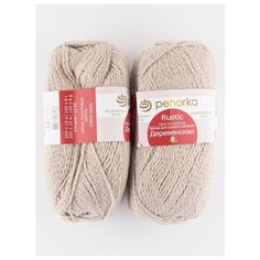 Пряжа "Деревенская" 100г, 250м (2 мотка), ПЕХОРКА, 181-Жемчуг