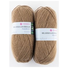 Пряжа "Великолепная" 100г., 300м (2 мотка), Пехорский текстиль, 377-Кофейный Пехорка