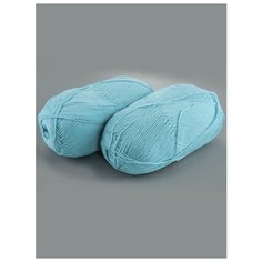 Пряжа "Детская объёмная" 100г., 400м (2 мотка)., Пехорский текстиль, 222-Голубая бирюза Пехорка