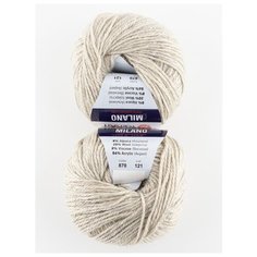 Пряжа "Milano" 50г, 130м (2 мотка), YarnArt, 870 кремовый