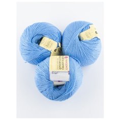 Пряжа "Детский каприз трикотажный" 50 г, 400м (3 мотка), Пехорка, 05-Голубой