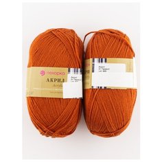 Пряжа "Акрил" 100г., 300м (2 мотка)., ПЕХОРКА, 31-Теракот