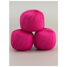 Пряжа "Ажурная" 50г., 280м (3 мотка)., Пехорский текстиль, 439-Малиновый Пехорка