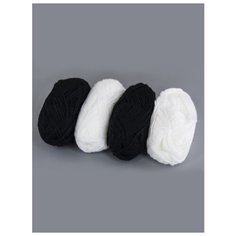 Пряжа "Simple" 25 г, 66м (4 мотка), Hobbius, №01 черный-белый