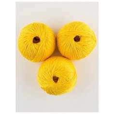 Пряжа "Ажурная" 50г., 280м (3 мотка)., Пехорский текстиль, 12-Желток Пехорка