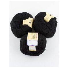 Пряжа "Детский каприз трикотажный" 50 г, 400м (3 мотка), Пехорка, 02-Черный
