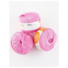 Пряжа "Ажурная" 50г., 280м (3 мотка)., Пехорский текстиль, 20-Розовый Пехорка