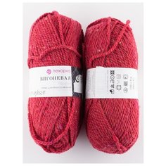 Пряжа "Вигоневая" 100г., 150м (2 мотка)., ПЕХОРКА, 439-Малиновый