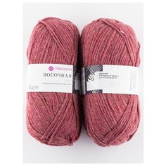 Пряжа "Носочная" (2 мотка), 100гр., 200м., Пехорка, 816-Красный меланж