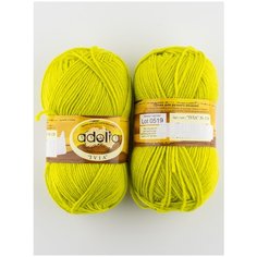 Пряжа IVIA 150м., 62.5г., 2 мотка, ADELIA, №128 желто-зеленый