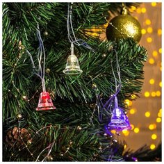Гирлянда Luazon Lighting Нить с насадками “Колокольчики”, 5 м, LED-20-220V, мигает, нить прозрачная, свечение мульти (541537)