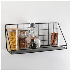 Полка Доляна "Лофт", 35*12*15,5 см, черная (4442407)