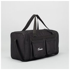 Сумка спортивная AMeN отдел на молнии, 4 наружных кармана, длинный ремень, черный Amen.