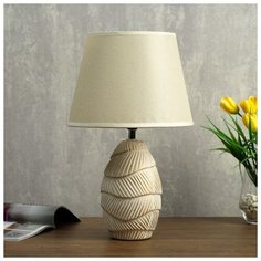 Лампа настольная Risalux E14, 40 Вт, белый с золотой патиной, 22*22*36 см