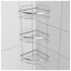 Полка угловая Доляна 3-х ярусная, 21*21*57,5 см (131398)