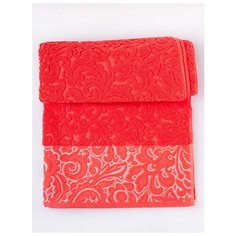 Полотенца банные, 14с5, 70*140, Privilea, Кружево коралловый.
