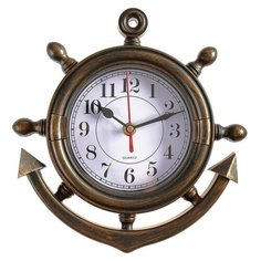 Часы настенные Рубин серия: Море, "Якорь", коричневые, 23*24 см
