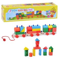 Паровозик-сортер Щепочка 2 вагона с фигурками (D0771)