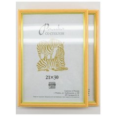 Рамка пластиковая 21х30, 2шт., Зебра, 103 золотистый, бежевый