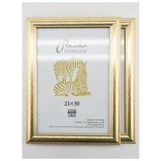 Рамка пластиковая 21х30, 2шт., Зебра, 609 золотистый