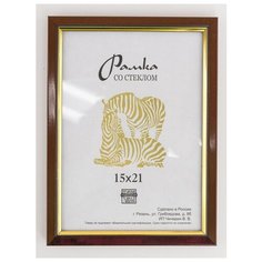 Рамка пластиковая 15Х21, Зебра, 205 коричневый, золотистый