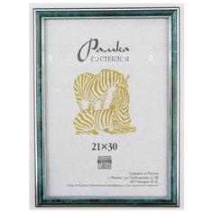 Рамка пластиковая 21Х30, Зебра, 312 светло-бирюзовый, серебристый