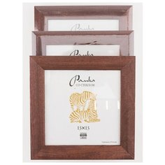 Рамка деревянная 13х13, 3шт., Зебра, 2502 красно-коричневый