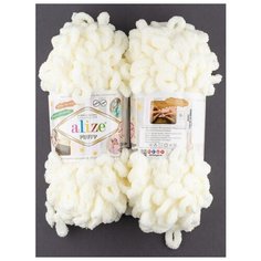 Пряжа для вязания "Puffy" 100 г, 9.5 м(2 мотка), ALIZE, 062 молочный
