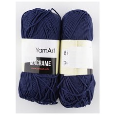 Пряжа "Macrame" 90гр, 130м (2 мотка), YarnArt, 162 темно-синий