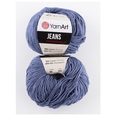 Пряжа "Jeans" 50г, 160м (2 мотка), YarnArt, 68 джинсовый