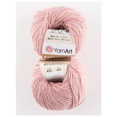 Пряжа "Baby Cotton" 50г, 165м (2 мотка), YarnArt, 413 розовый