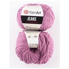 Пряжа "Jeans" 50г, 160м (2 мотка), YarnArt, 65 грязно-розовый