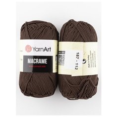 Пряжа "Macrame" 90гр, 130м (2 мотка), YarnArt, 157 коричневый