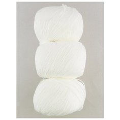 Пряжа "Детский каприз Fit" 50г, 225м (3 мотка)., ПЕХОРКА, 01-белый