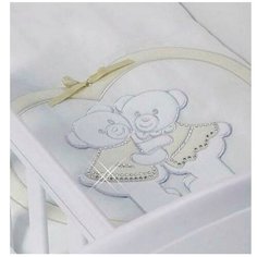 Набор в люльку для двойни Feretti "BABY BEDDINGS CULLA GEMELLI DOPPIO NIDO ENCHANT (одеяло+борт) IVORY/слоновая кость