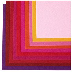 Набор листового фетра IDEAL жесткий, 1 мм, 20*30 см, 10 листов, красный ассорти (TBY.FLT-HA10)