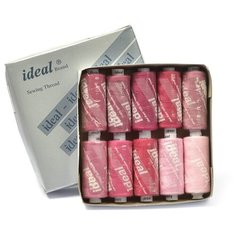 Набор бытовых ниток IDEAL 40/2, 366 м, 100% полиэстер, Mix P, розовые оттенки, 10 шт (40/2.IDEAL.АСС.РОЗ)